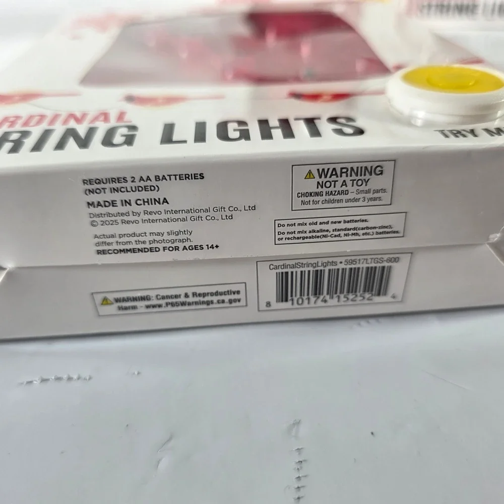 Nifty Cardinal LED String Lights Red Christmas Birds 36 Lights 16 ft 3 Pack